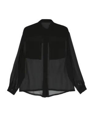 Saint Laurent 半透明シルクシャツ - ブラック - サムネイル2