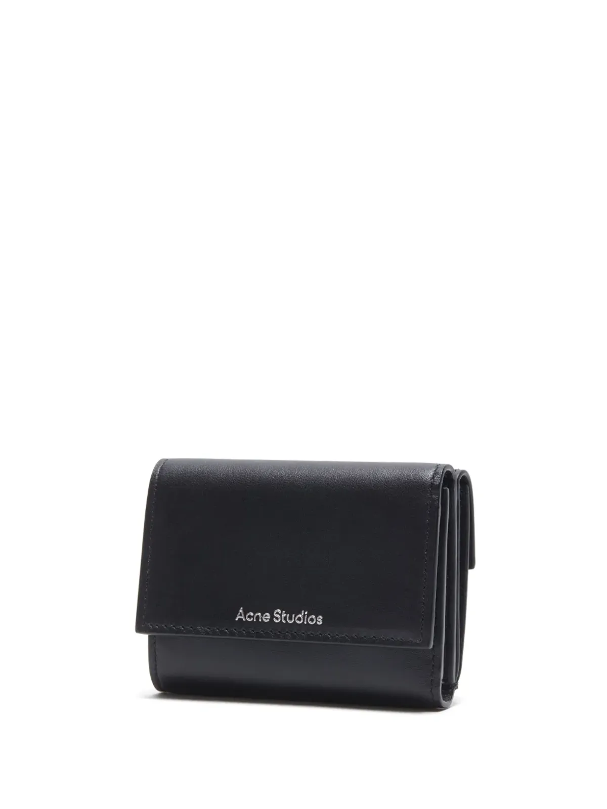 Acne Studios トライフォールドレザーウォレット - ブラック - 画像2