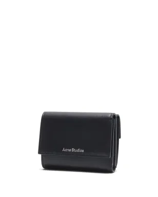 Acne Studios トライフォールドレザーウォレット - ブラック - サムネイル2