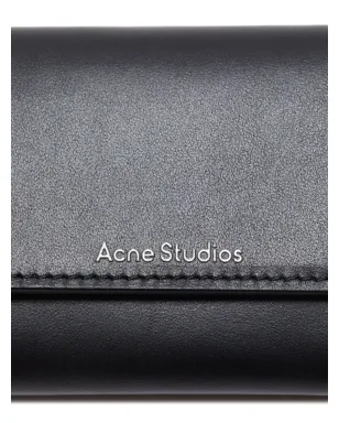 Acne Studios トライフォールドレザーウォレット - ブラック - サムネイル3