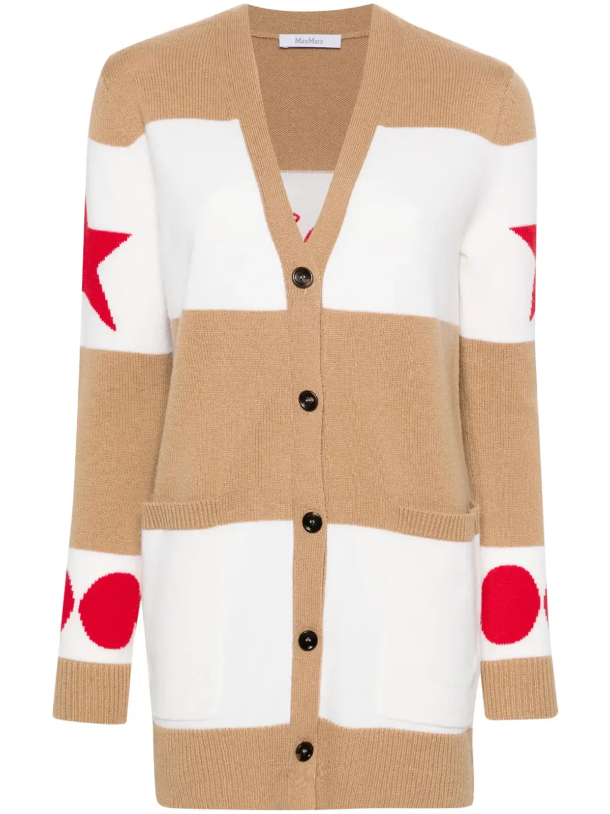 Max Mara Valido 1951モチーフストライプ カーディガン - ホワイト - 画像1