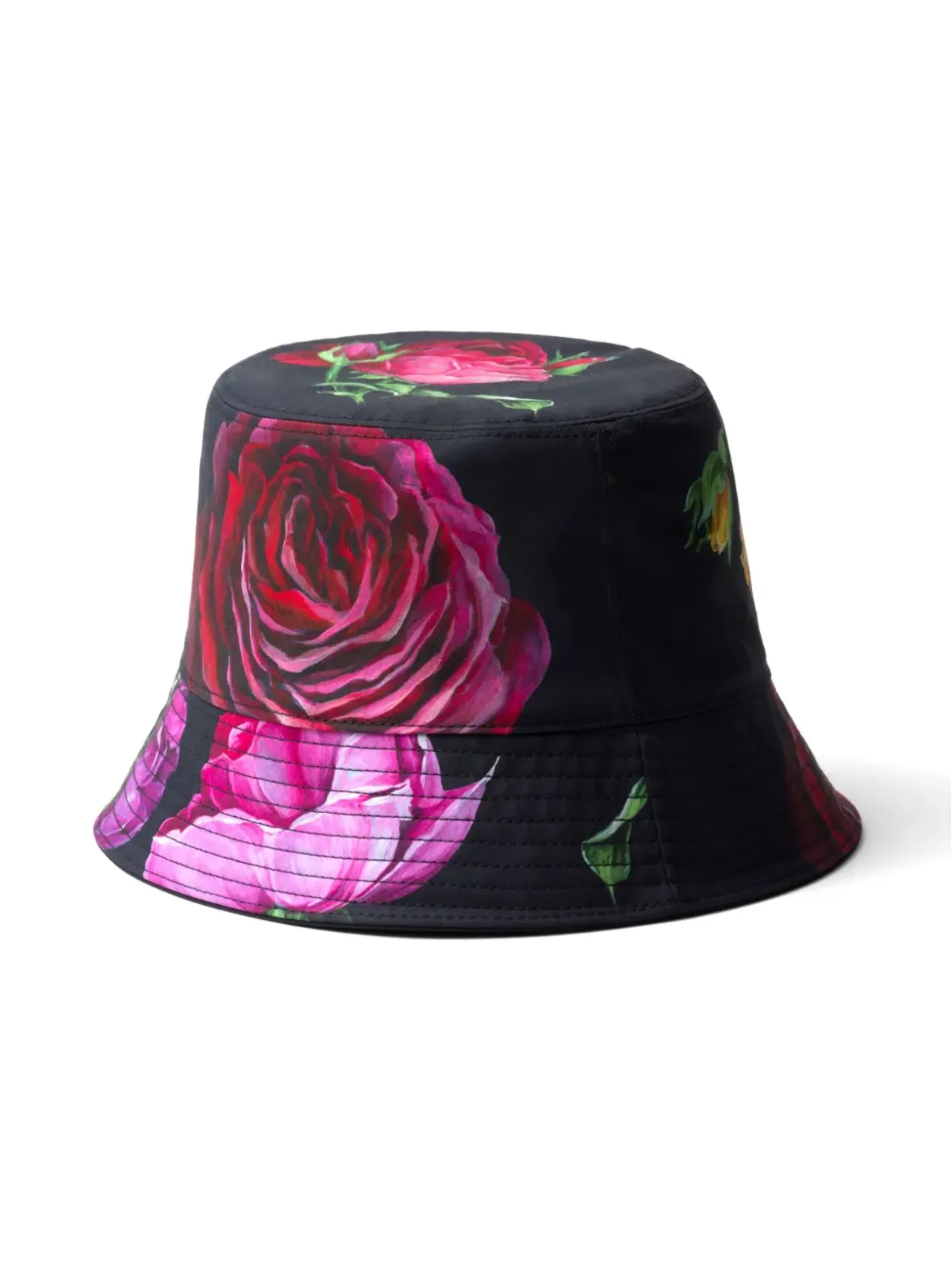 Prada フローラルプリント リバーシブル バケットハット - ブラック - 画像2