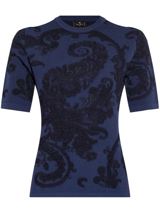 ETRO ETRO パターン入りニットトップ ブルーの商品画像