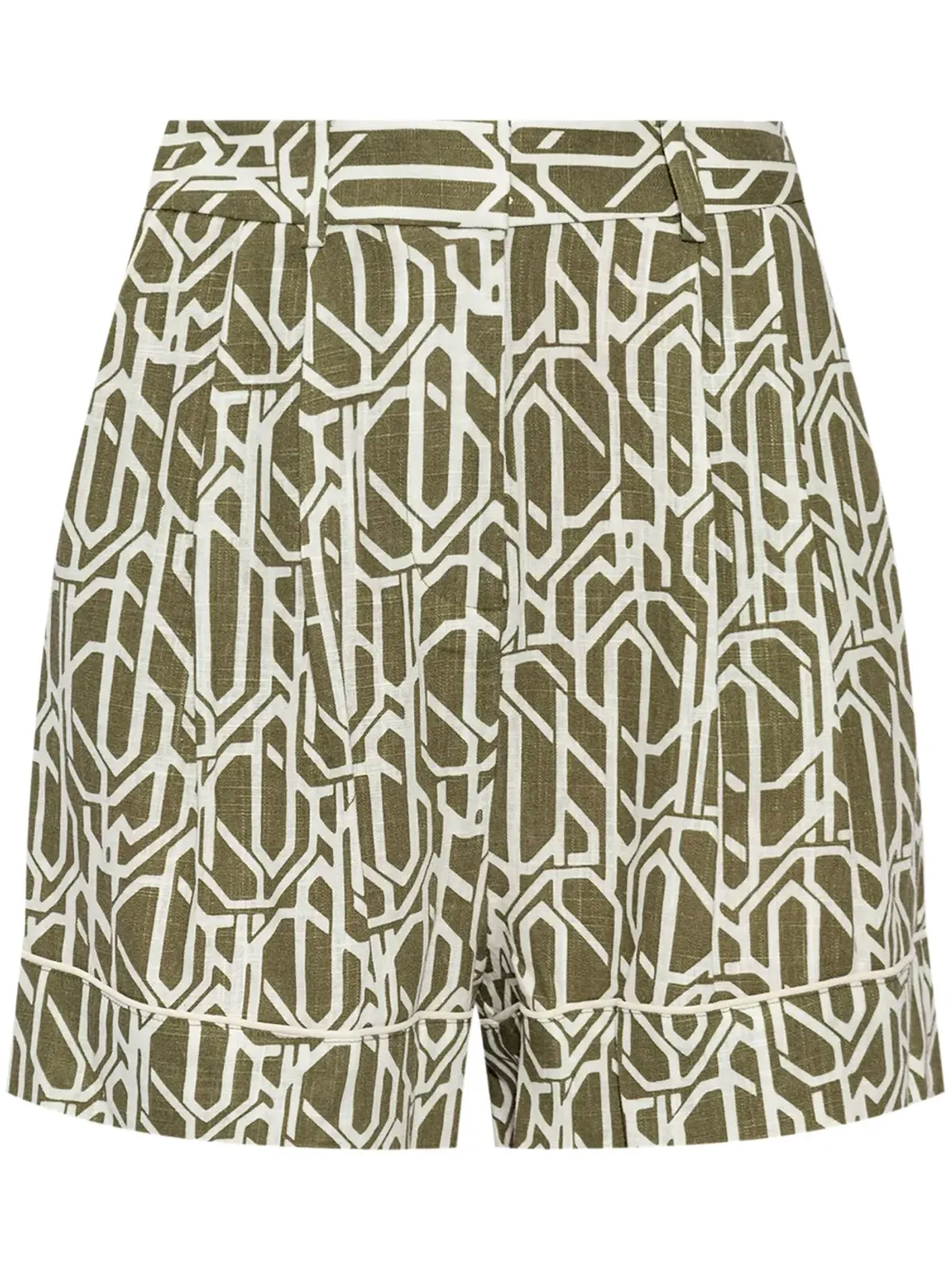 DVF Diane von Furstenberg アブストラクト柄リネンショーツ - グリーン - 画像1