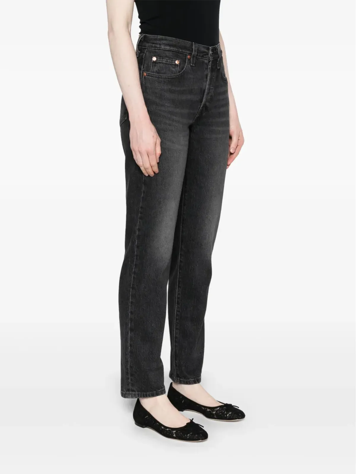 Levi's 501 ミッドライズ・ストレートジーンズ - グレー - 画像3
