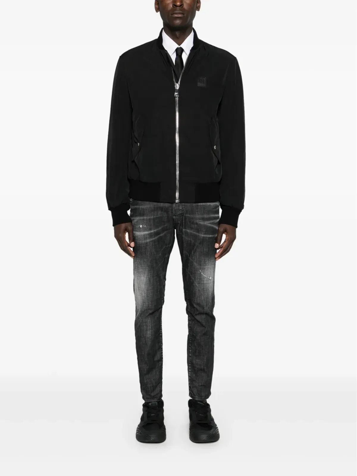 DSQUARED2 スケータースリムレッグジーンズ ブラック - 画像2