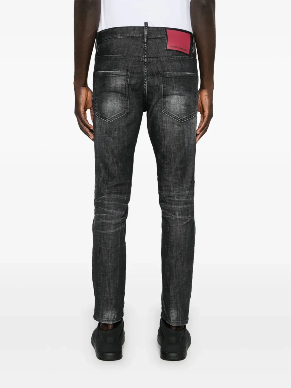 DSQUARED2 スケータースリムレッグジーンズ ブラック - 画像4