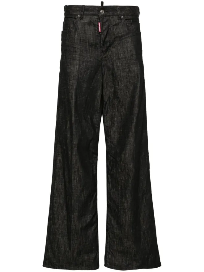 Dsquared2 DSQUARED2 Traveller ミッドライズ ワイドレッグ ジーンズ - ブラックの商品画像