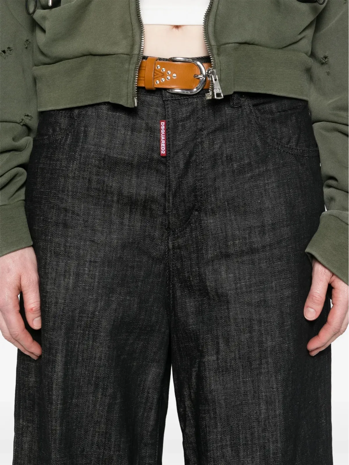 DSQUARED2 Traveller ミッドライズ ワイドレッグ ジーンズ - ブラック - 画像5