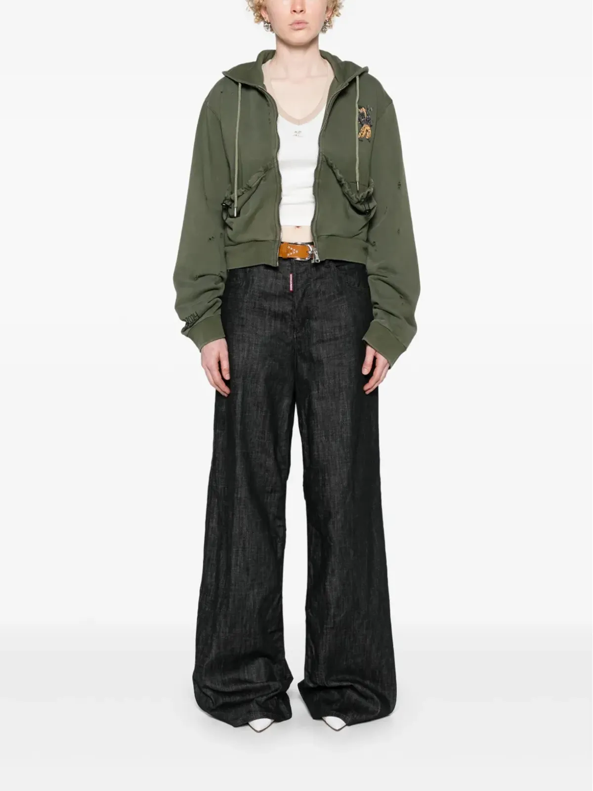 DSQUARED2 Traveller ミッドライズ ワイドレッグ ジーンズ - ブラック - 画像2