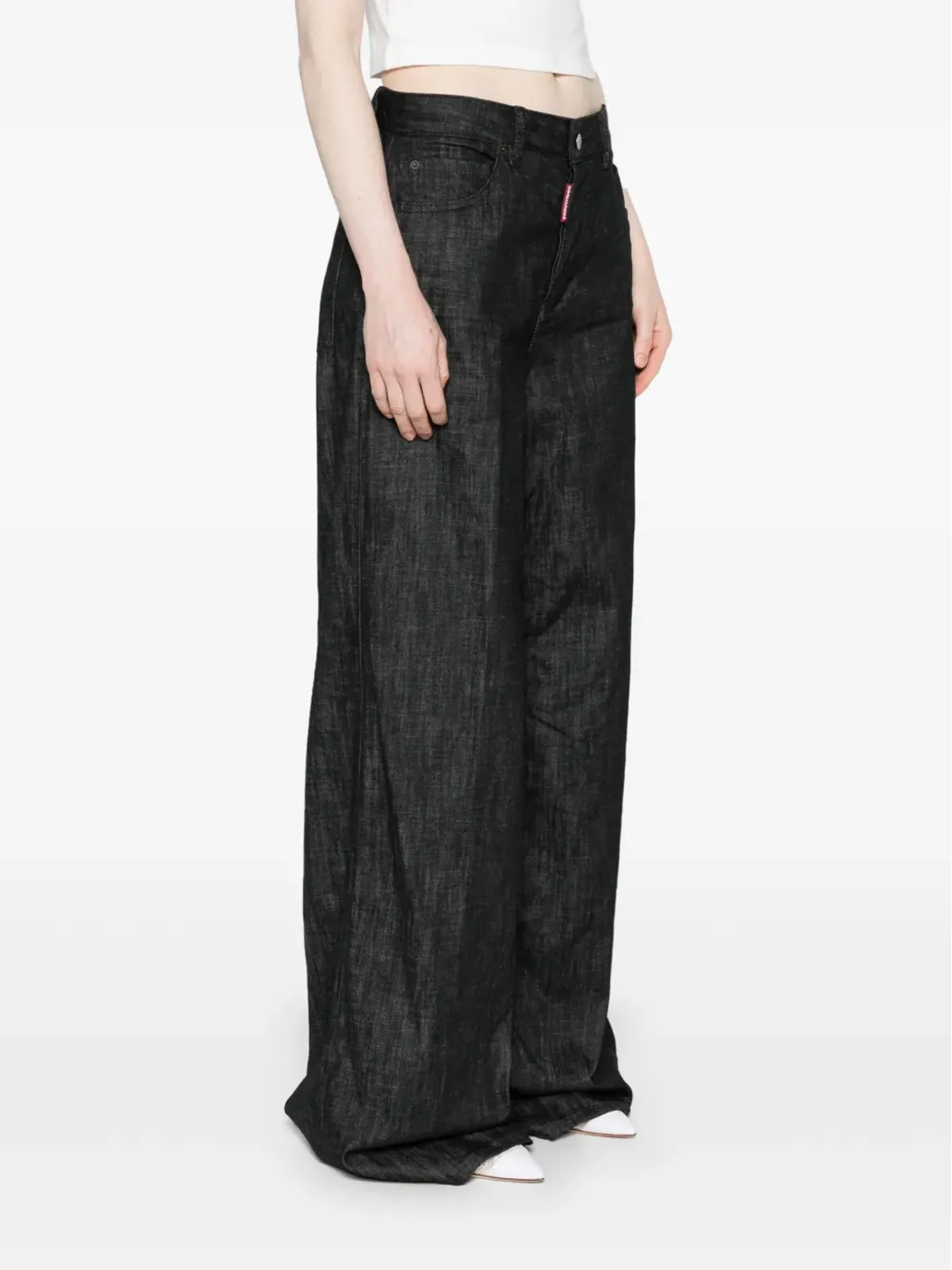 DSQUARED2 Traveller ミッドライズ ワイドレッグ ジーンズ - ブラック - 画像3