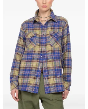 GOD'S TRUE CASHMERE チェック柄カシミア・オーバーシャツ - Blue - サムネイル3