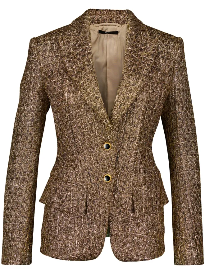 TOM FORD TOM FORD ツイードのシングルブレスト ブレザー - ゴールドの商品画像