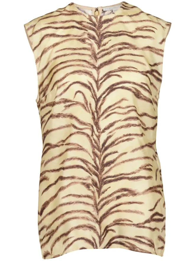 Stella McCartney Stella McCartney タイガープリント シルクトップ - ニュートラル系の商品画像
