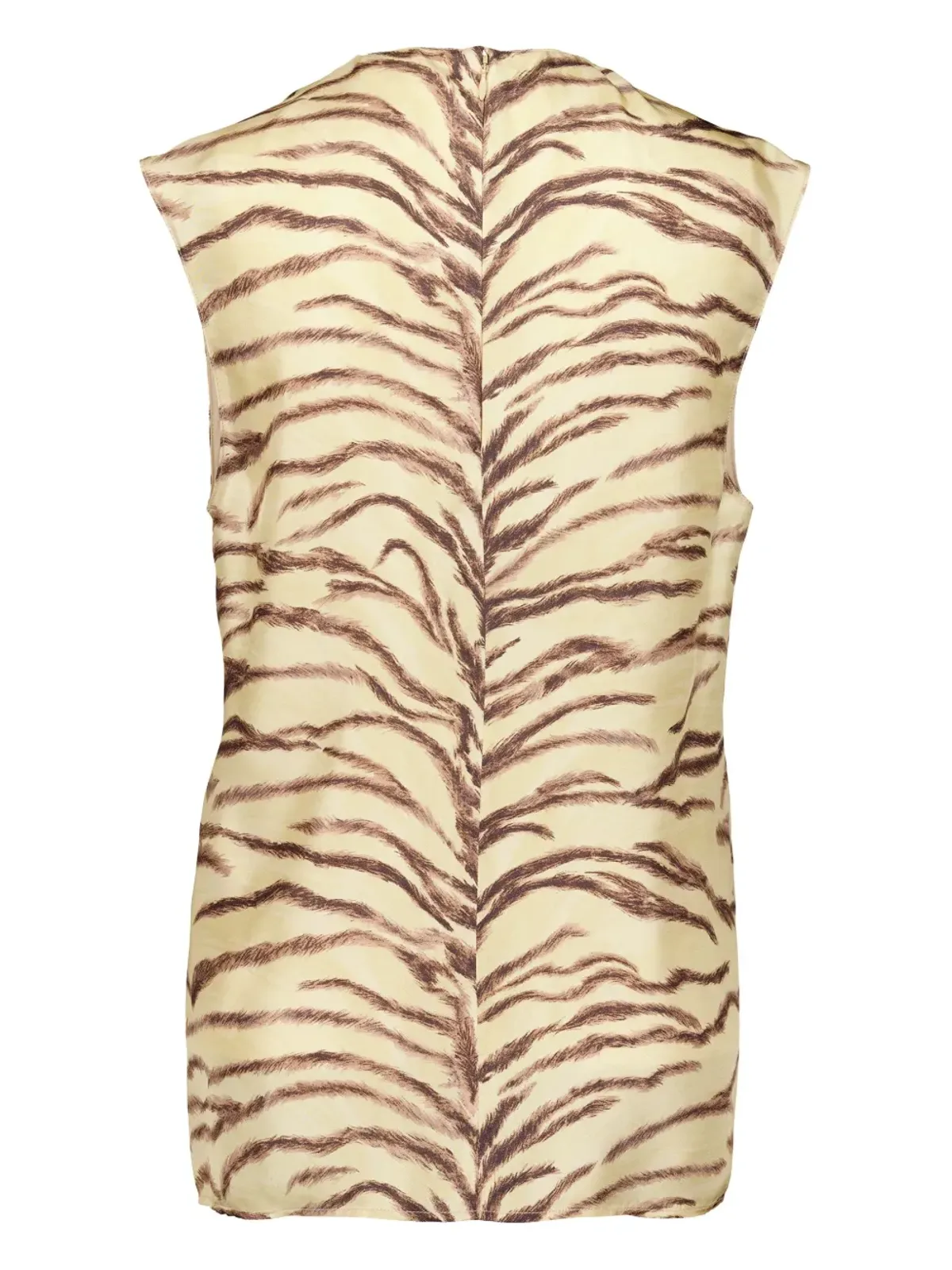 Stella McCartney タイガープリント シルクトップ - ニュートラル系 - 画像4