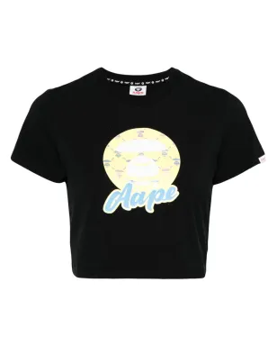 A BATHING APE® コットンブレンド クロップド ロゴ Tシャツ - サムネイル1
