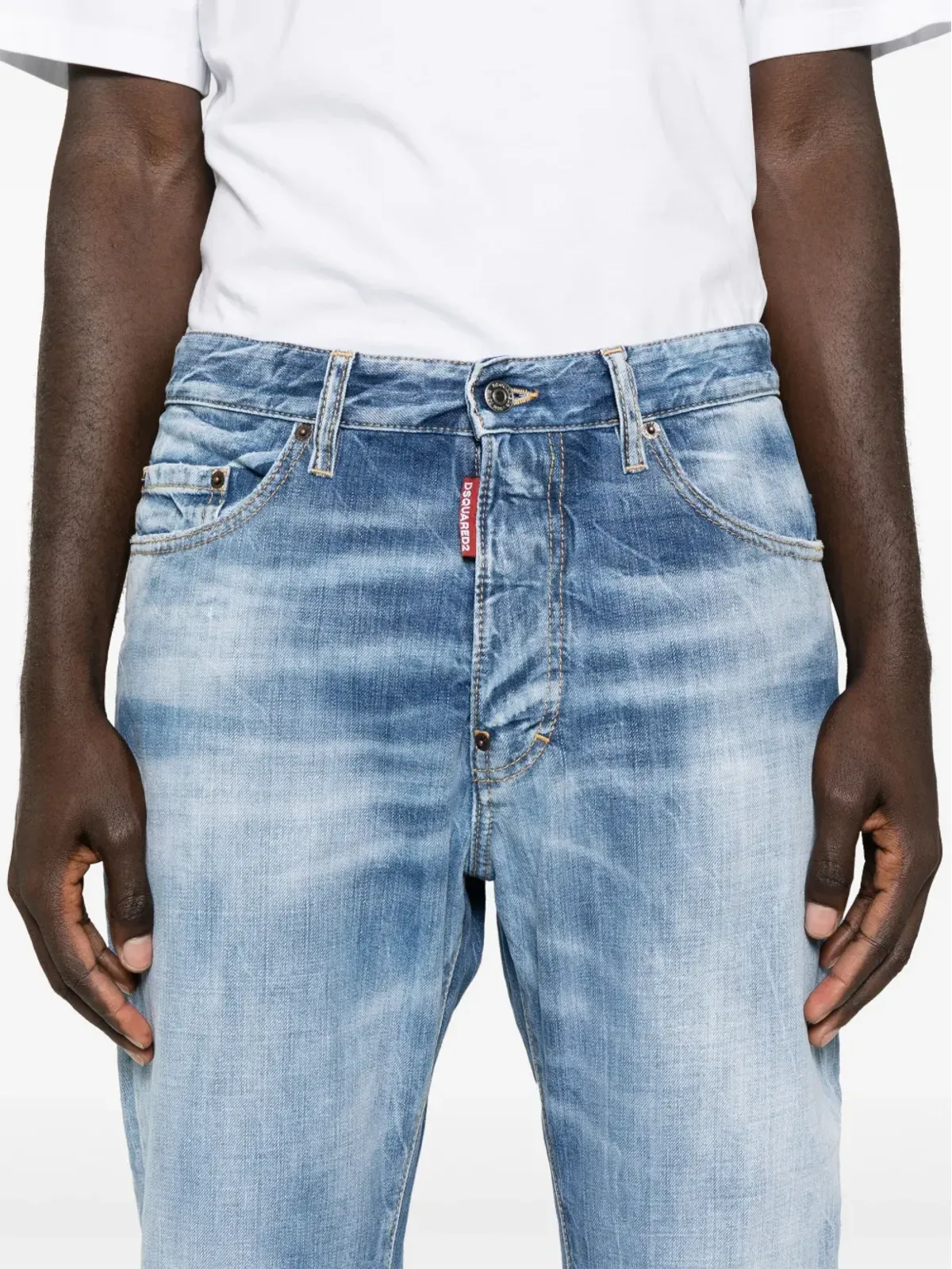 DSQUARED2 デニム ストレートレッグ クロップド ジーンズ - 画像5