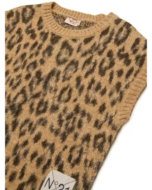 Nº21 Kids leopard jacquard vest - サムネイル3