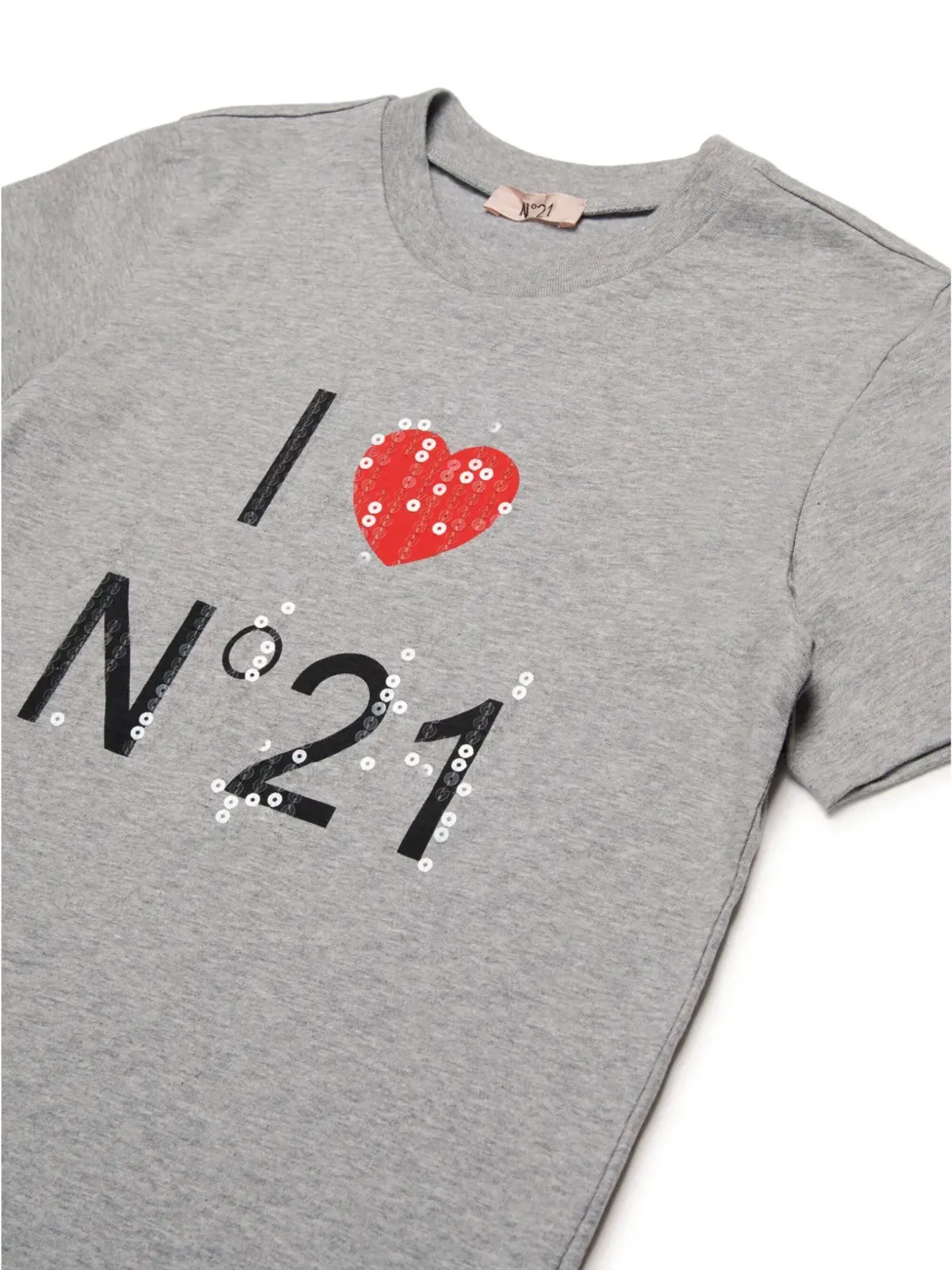 Nº21 Kids スパンコール付きコットンTシャツ - 画像3