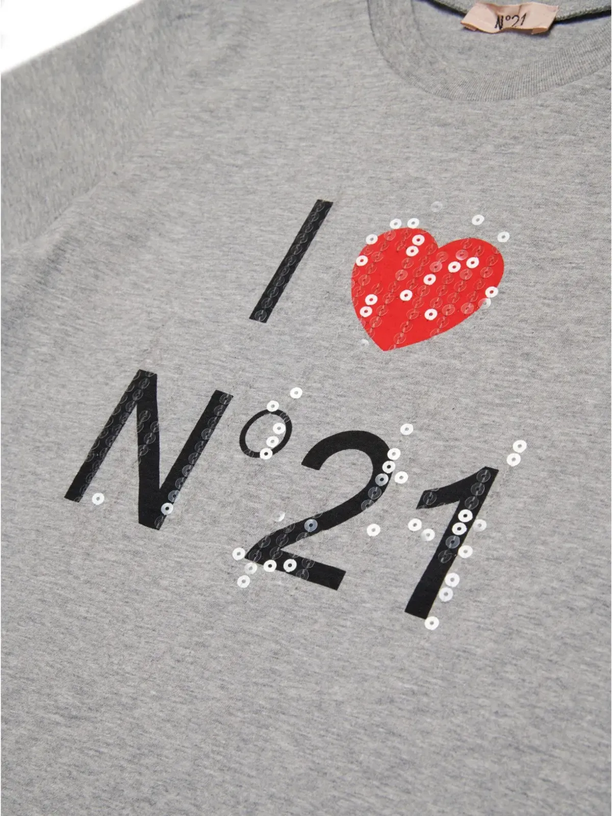 Nº21 Kids スパンコール付きコットンTシャツ - 画像4