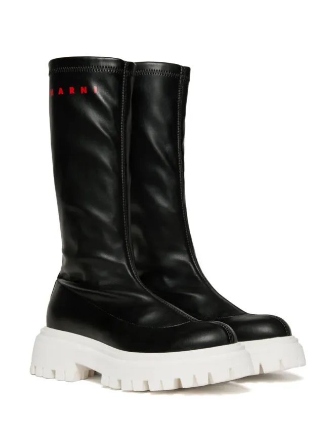 Marni Kids Marni Kids ロゴプリントブーツの商品画像