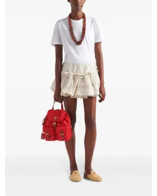 Prada シワ加工のフリル付きミニスカート - ニュートラルカラー - サムネイル2
