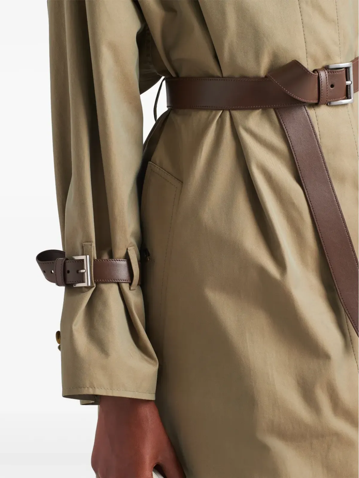 Prada ベルテッド トレンチコート - 画像5