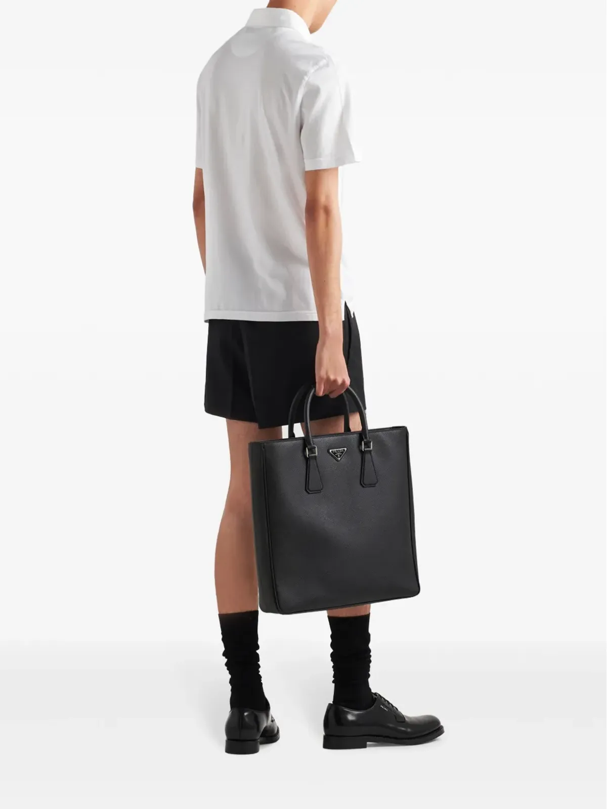 Prada ロゴパッチ コットン ポロシャツ - ホワイト - 画像3