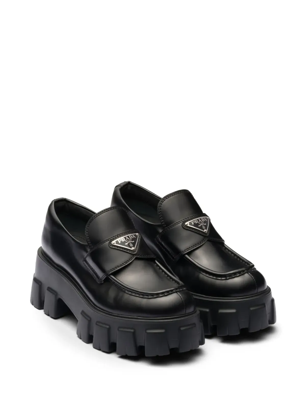 Prada モノリス レザー ローファー - ブラック - 画像2