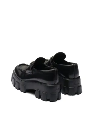 Prada モノリス レザー ローファー - ブラック - サムネイル3