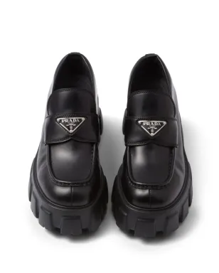 Prada モノリス レザー ローファー - ブラック - サムネイル4