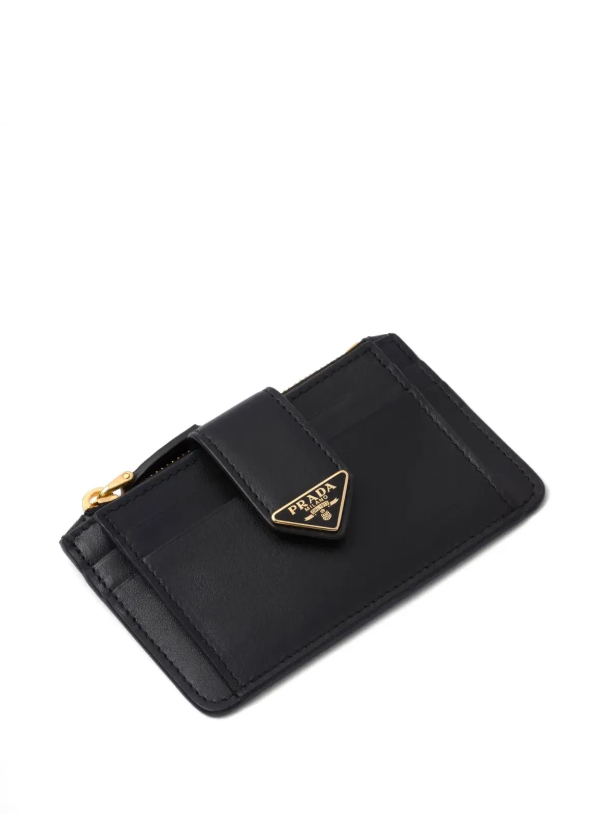 Prada サフィアーノ ロゴプレート レザー カードホルダー - ブラック - 画像3