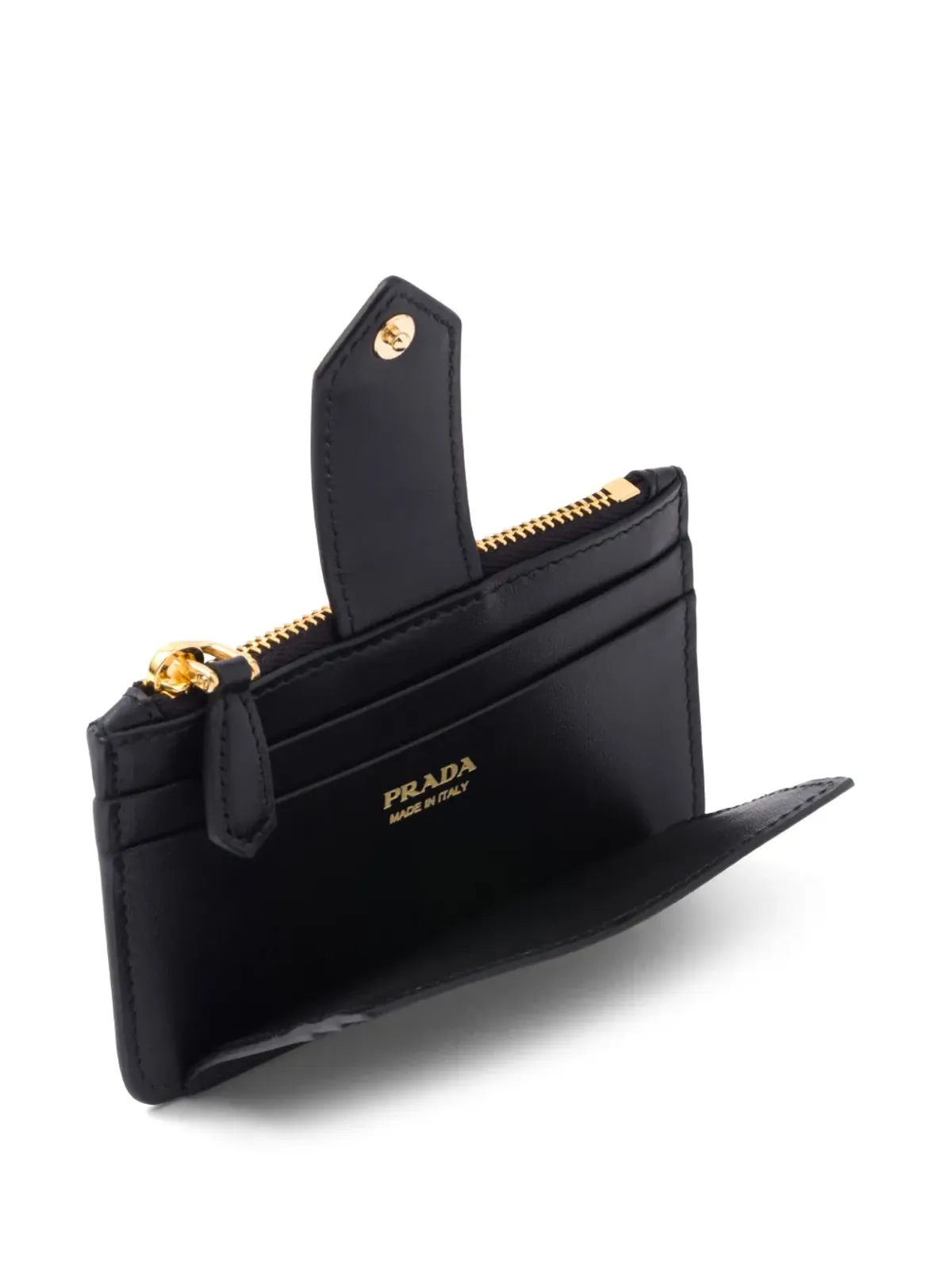 Prada サフィアーノ ロゴプレート レザー カードホルダー - ブラック - 画像4