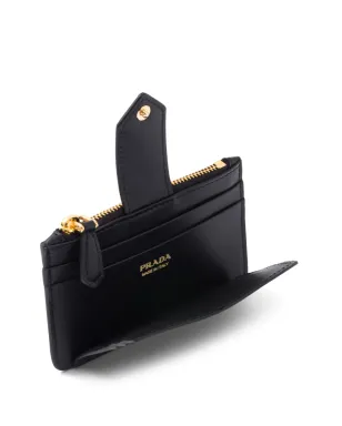 Prada サフィアーノ ロゴプレート レザー カードホルダー - ブラック - サムネイル4