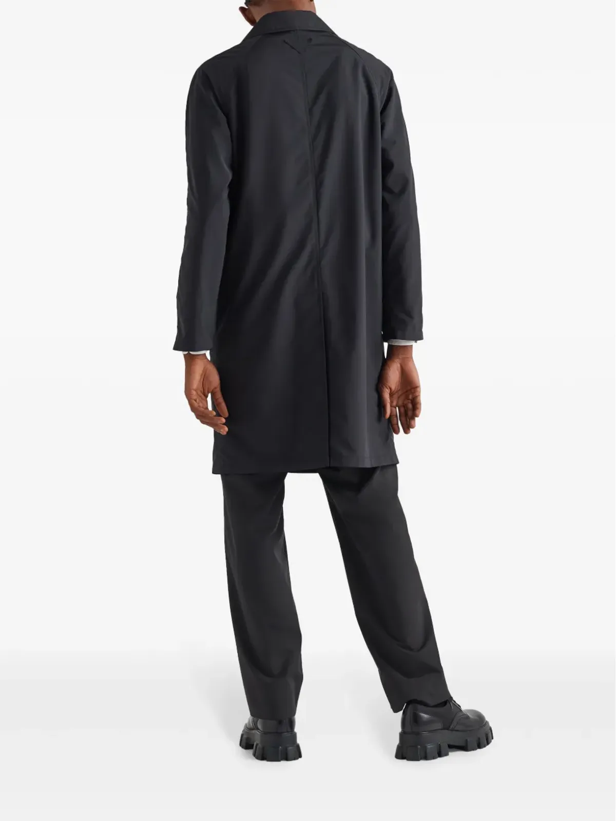 Prada シングルブレスト ウールコート - ブラック - 画像3