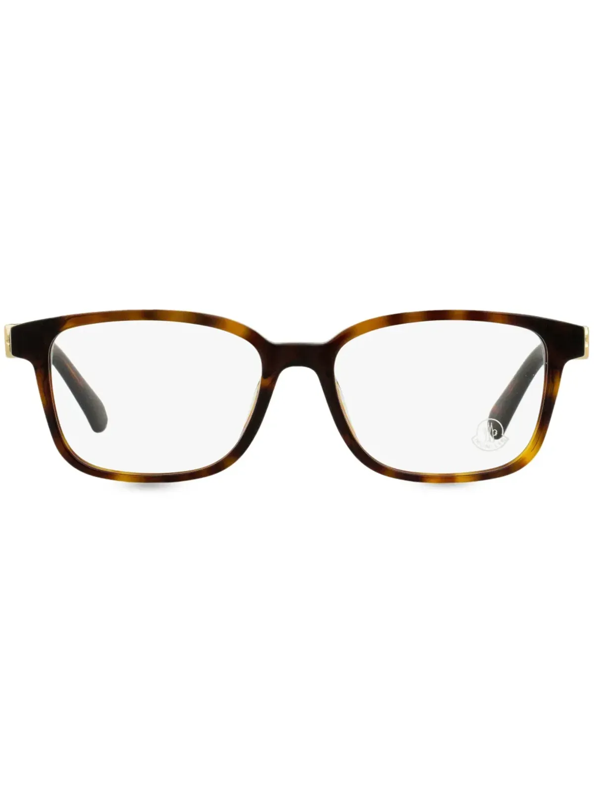 Moncler Eyewear べっ甲調 レクタングルフレーム眼鏡 - 画像1