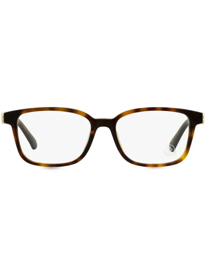 Moncler Eyewear Moncler Eyewear べっ甲調 レクタングルフレーム眼鏡の商品画像