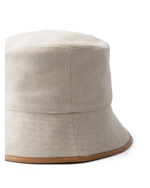 Prada ロゴ刺繍バケットハット - ニュートラルカラー - サムネイル3