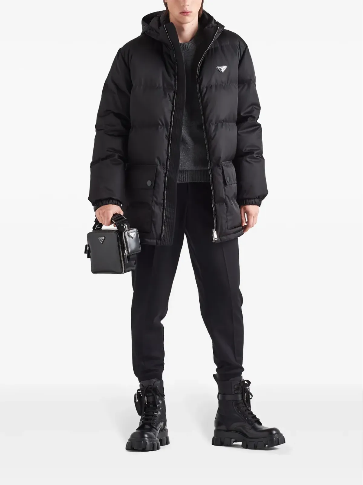 Prada Re-Nylon ダウンジャケット - ブラック - 画像2