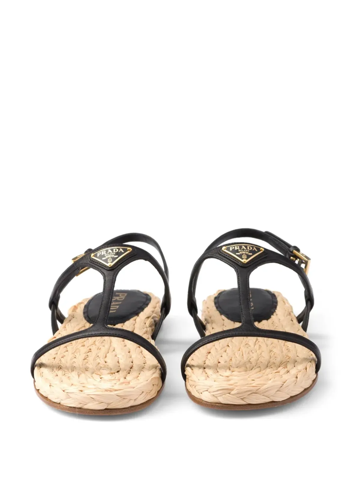 Prada エナメル三角ロゴ フラットサンダル - 画像4