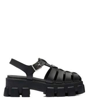 Prada ケージドプラットフォームサンダル - ブラック - サムネイル1