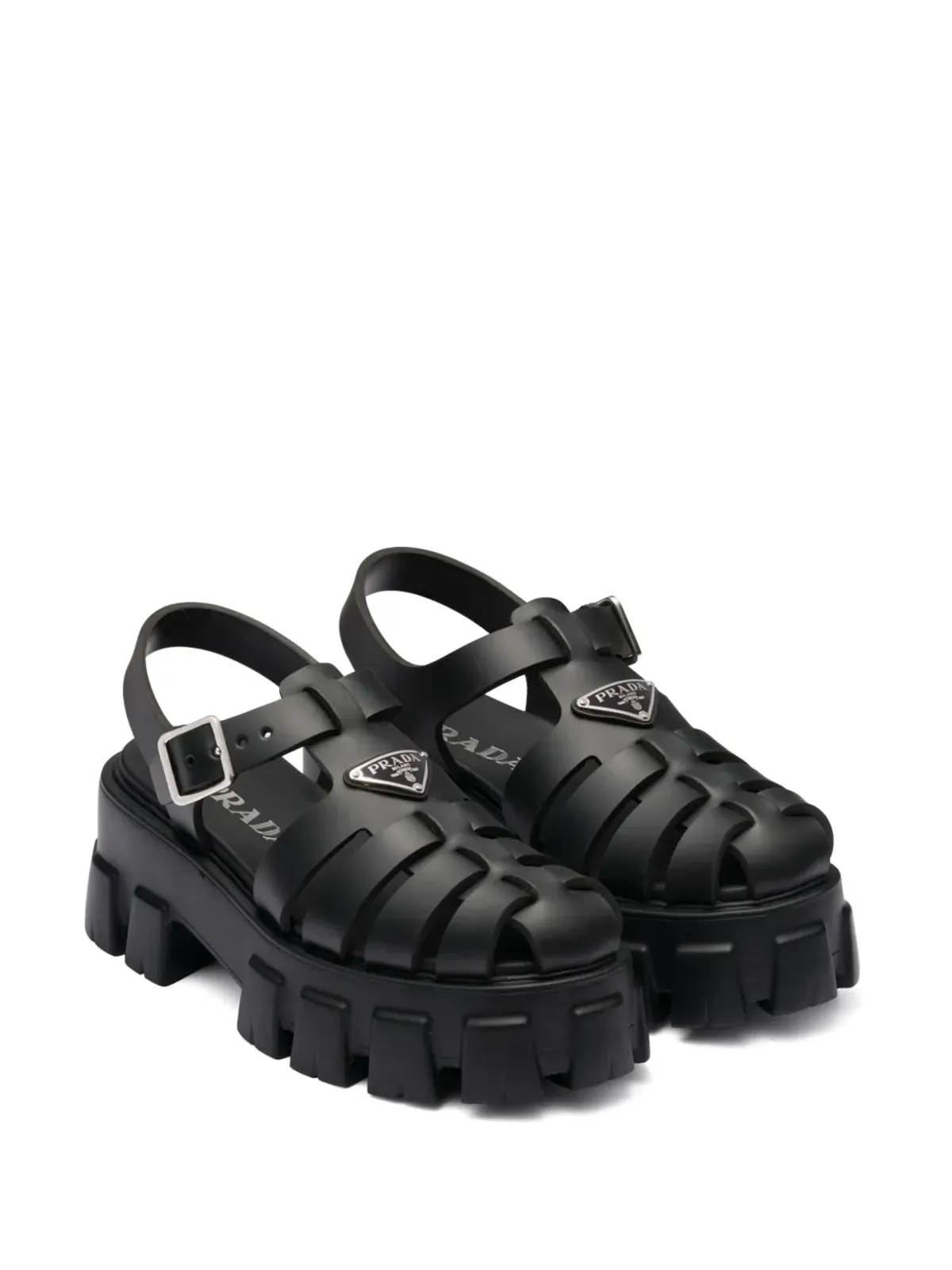 Prada ケージドプラットフォームサンダル - ブラック - 画像2