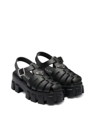 Prada ケージドプラットフォームサンダル - ブラック - サムネイル2