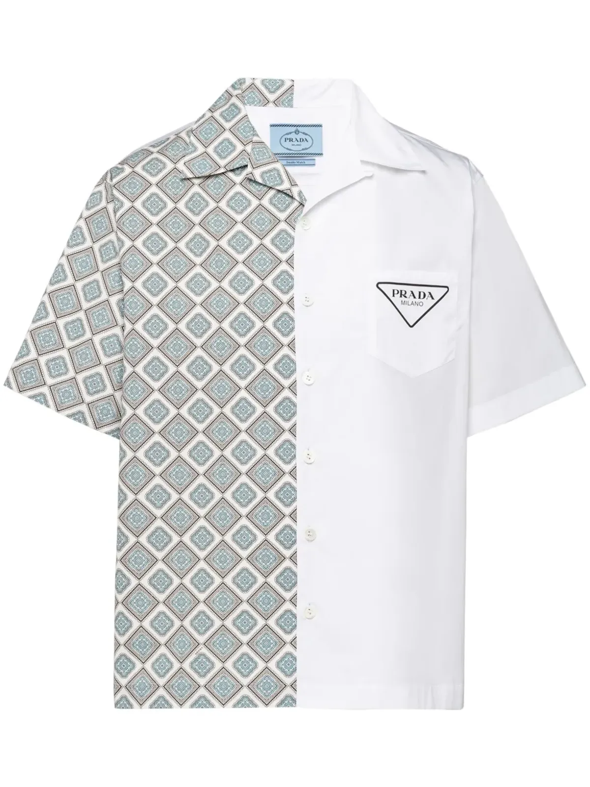 Prada ダブルマッチ コットンシャツ グレー - 画像1