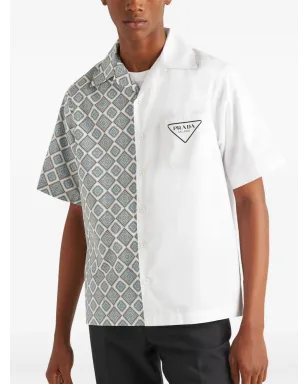 Prada ダブルマッチ コットンシャツ グレー - サムネイル4