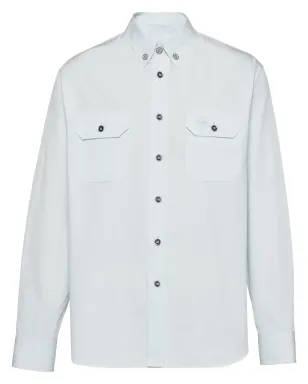 Prada ボタンダウン コットンシャツ ブルー - サムネイル1