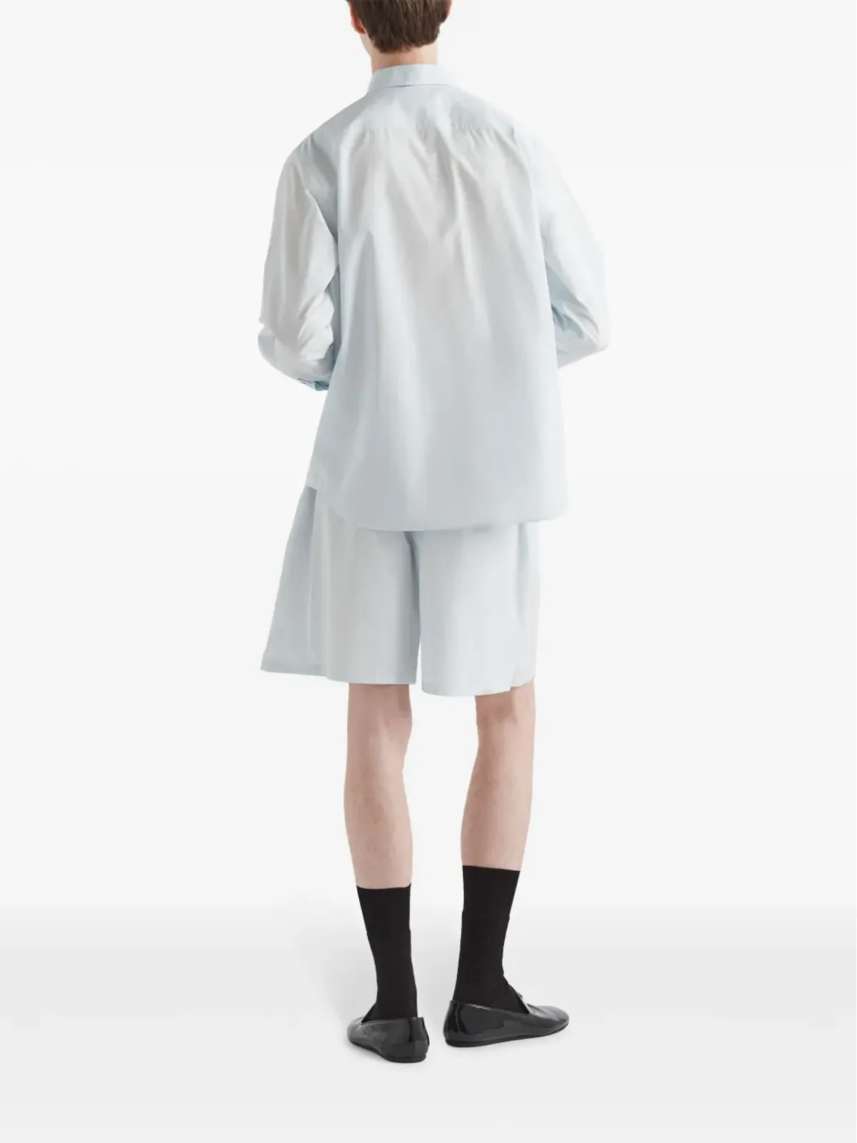 Prada ボタンダウン コットンシャツ ブルー - 画像3