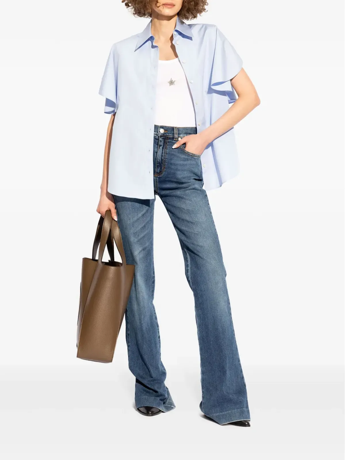 Stella McCartney スターアップリケ入りリヨセル タンクトップ - ホワイト - 画像2