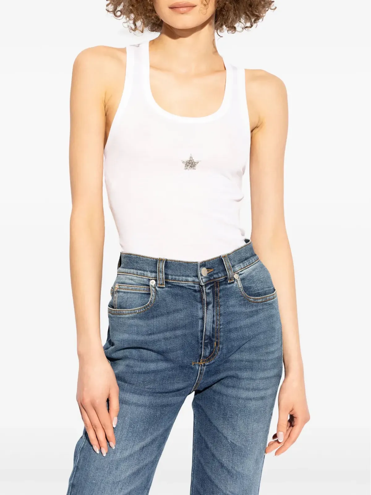 Stella McCartney スターアップリケ入りリヨセル タンクトップ - ホワイト - 画像3