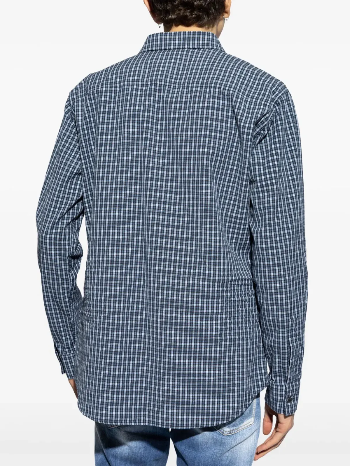 DSQUARED2 ロゴパッチ チェック柄コットンシャツ - ブルー - 画像4